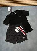 Moncler Tricolor Stripe Summer T-Shirt and Swim Shorts Set AAA Quality Reps UK