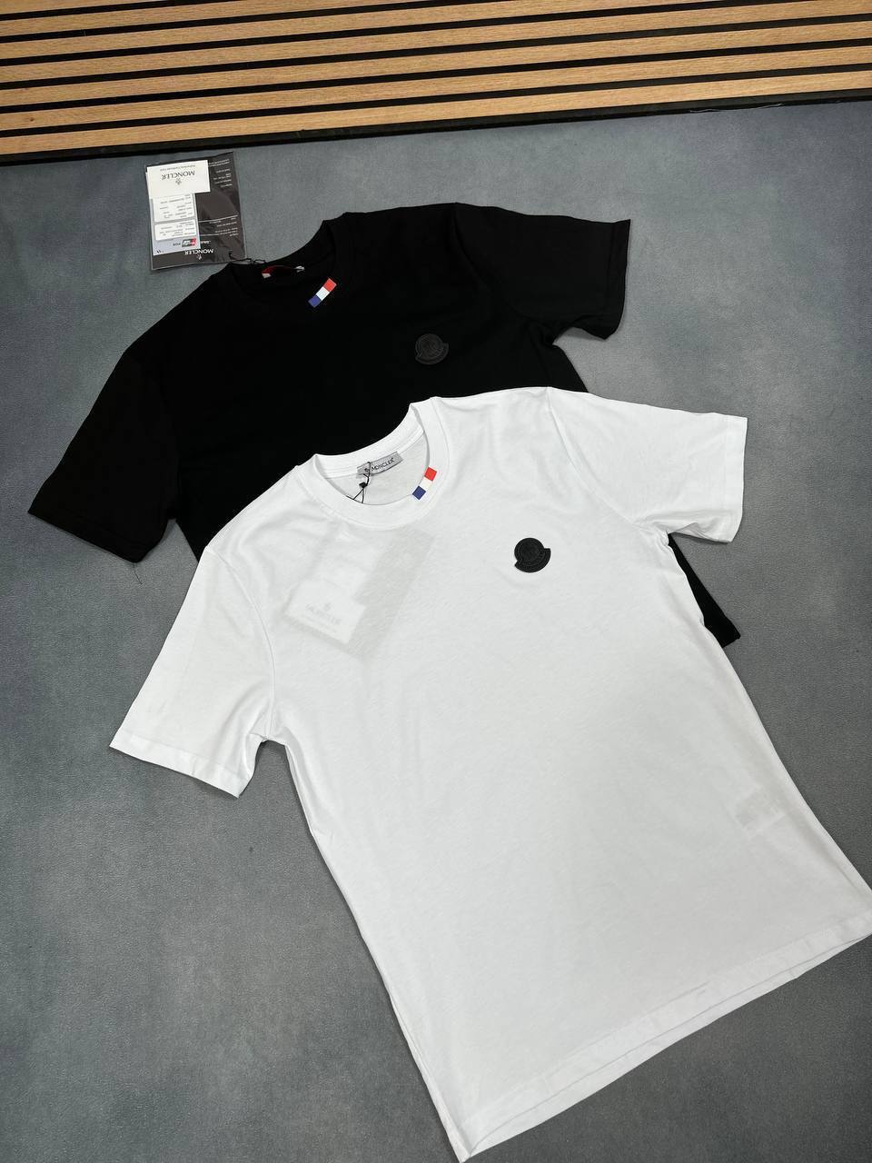 Moncler Tonal Rubber Logo Patch French Tricolor Detail T-Shirts AAA Quality Reps UK