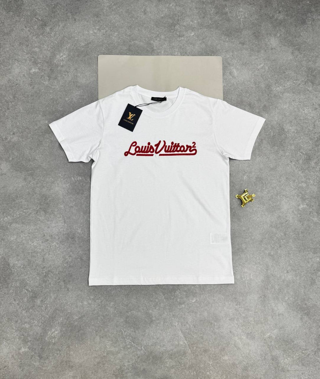 Louis Vuitton Signature Script Cotton T-Shirt UK Reps AAA Quality