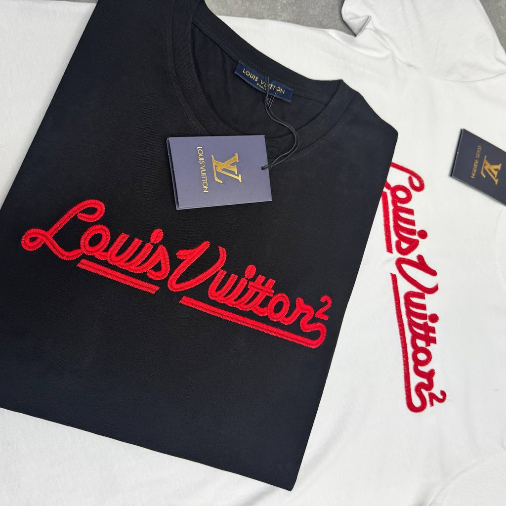 Louis Vuitton Signature Script Cotton T-Shirt UK Reps AAA Quality