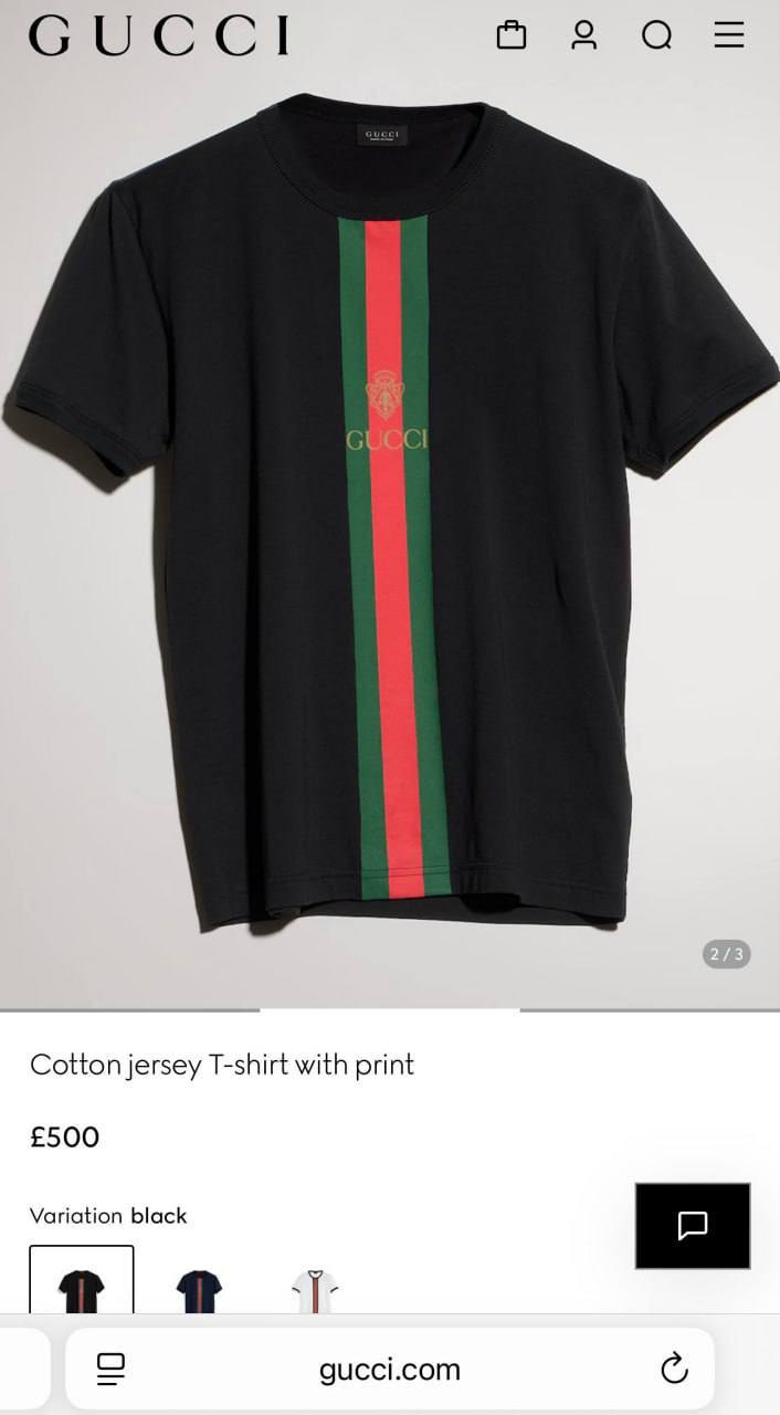 Gucci Cotton Jersey T-Shirt with Print in black AAA Quality UK Reps