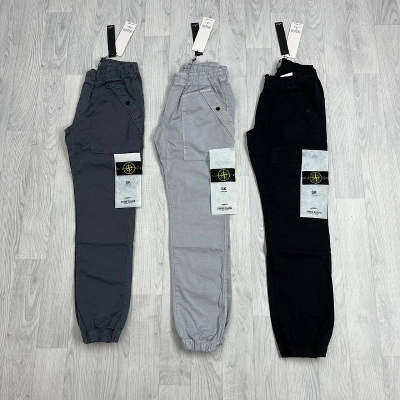 Stone Island Compass-Patch Stretch-Cotton Cargo Pants UK Reps AAA Quality