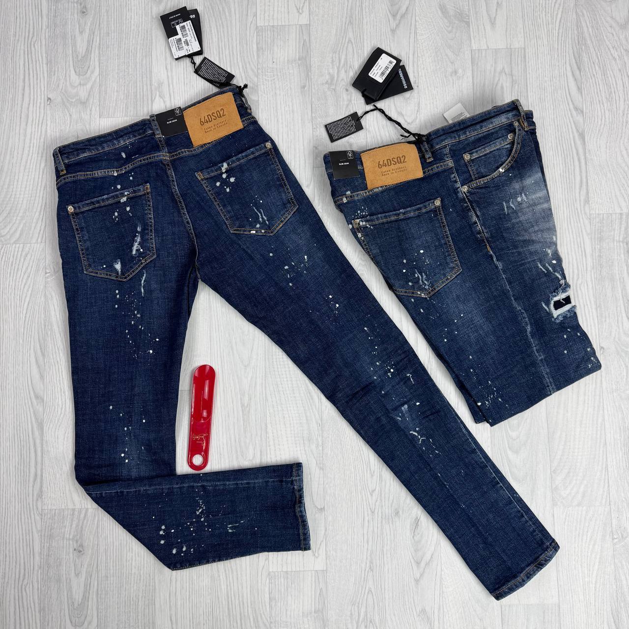 Dsquared2 Distressed Paint Splatter Slim Fit Denim Jeans AAA Quality Reps UK