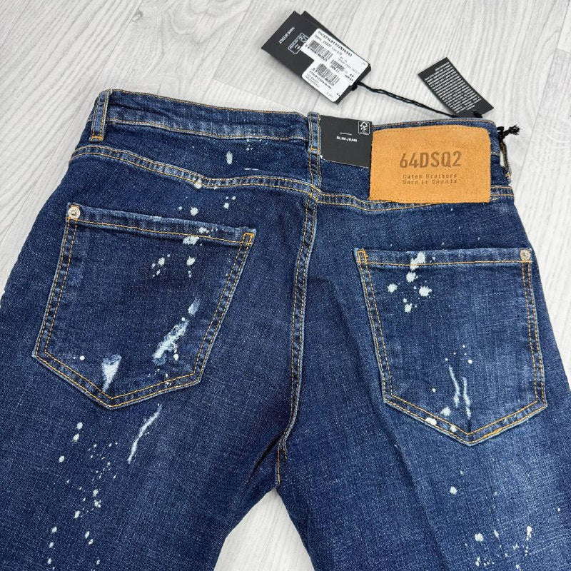 Dsquared2 Distressed Paint Splatter Slim Fit Denim Jeans AAA Quality Reps UK
