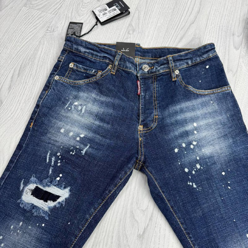 Dsquared2 Distressed Paint Splatter Slim Fit Denim Jeans AAA Quality Reps UK
