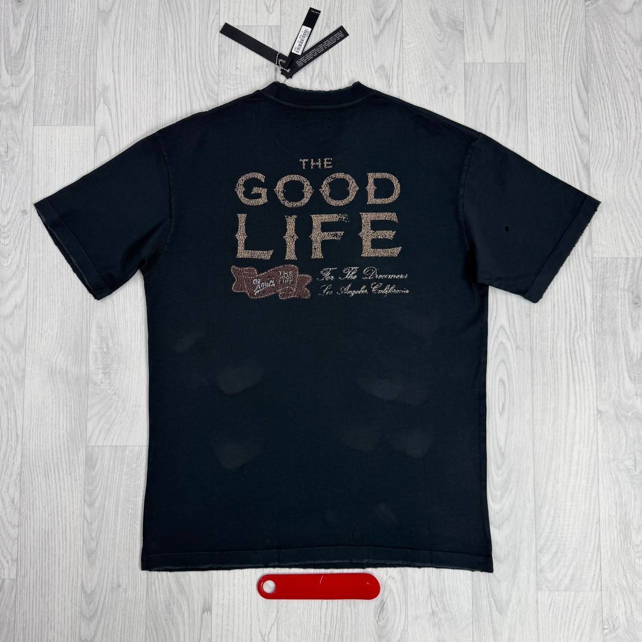 Amiri "Good Life" For The Dreamers Script Logo T-Shirt UK Reps AAA Quality
