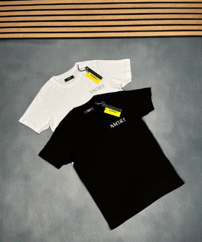 Amiri Baroque Logo-Print Cotton T-Shirts UK Reps AAA Quality