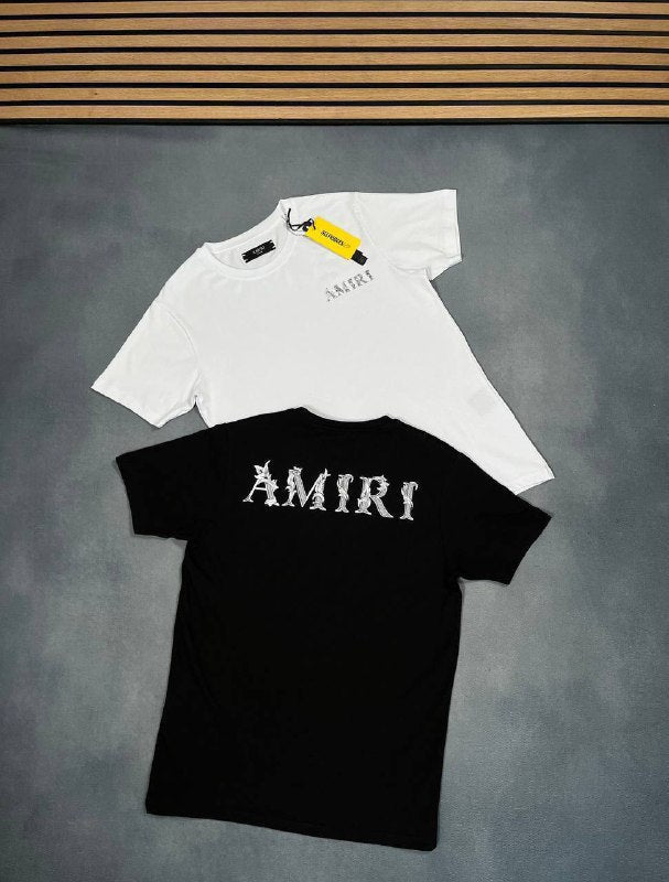 Amiri Baroque Logo-Print Cotton T-Shirts UK Reps AAA Quality