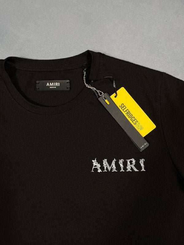 Amiri Baroque Logo-Print Cotton T-Shirts UK Reps AAA Quality