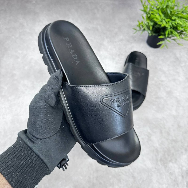 Prada Embossed Logo Sliders Mens UK Reps AAA Quality
