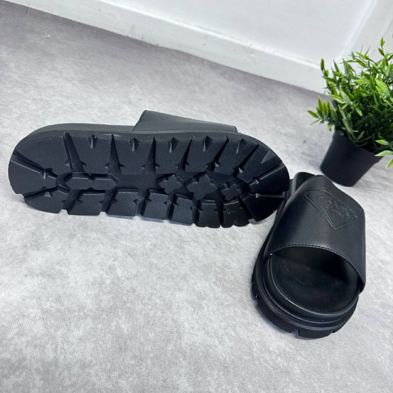 Prada Embossed Logo Sliders Mens UK Reps AAA Quality
