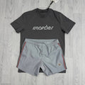 Moncler Men's Matching Luxury Summer Script Tee & Tricolor Swim Shorts AAA Quality Reps UK