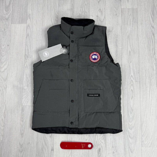 Canada Goose Freestyle Crew Gilet – Graphite and Black Edition UK Reps AAA Quality