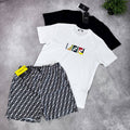 Fendi Men's Luxury Summer Outfit Multicolor FF Logo T-Shirt & Monogram Shorts AAA Quality Reps UK