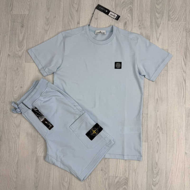 Stone Island Men’s Luxury Loungewear Set Cotton T-Shirt & Cargo Shorts AAA Quality Reps UK