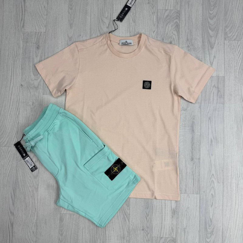 Stone Island Men’s Luxury Loungewear Set Cotton T-Shirt & Cargo Shorts AAA Quality Reps UK