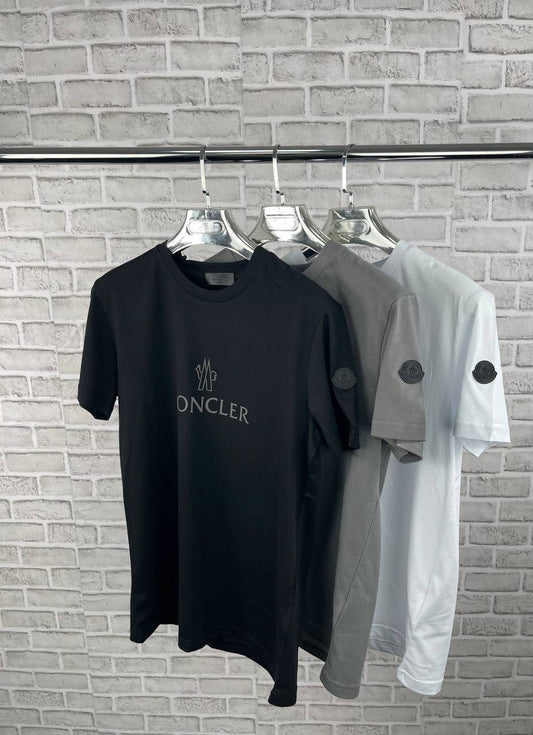 Moncler Men's Luxury Core Big Logo T-Shirts & Tricolor Striped Swim Shorts AAA Quality Reps UK