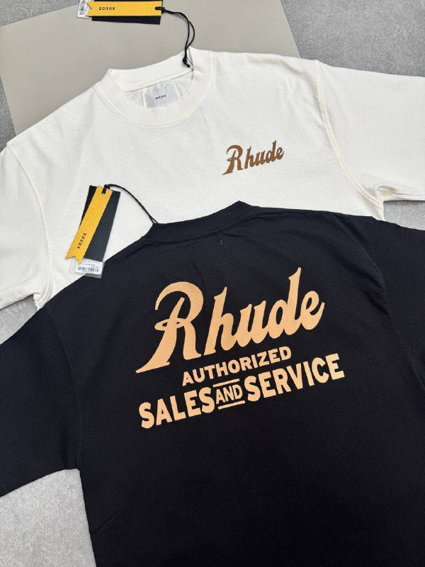 Rhude "Sales and Service" Graphic Logo T-Shirt UK Reps AAA Quality