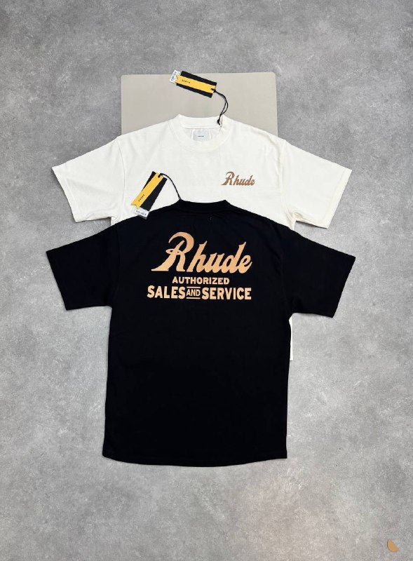 Rhude "Sales and Service" Graphic Logo T-Shirt UK Reps AAA Quality