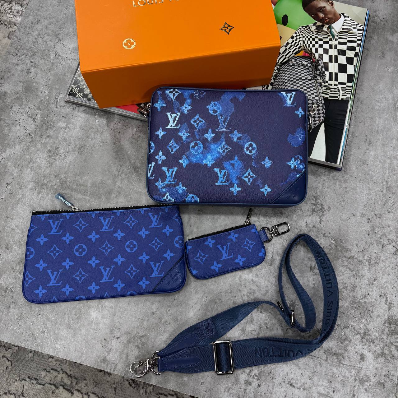 Louis Vuitton Trio Messenger - Monogram Shadow Leather  UK Reps AAA Quality