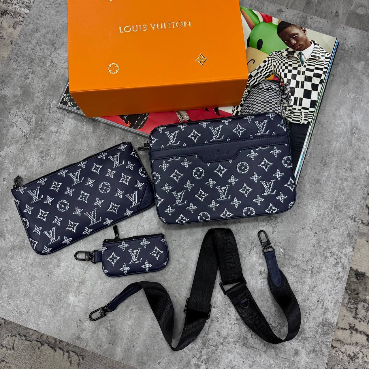 Louis Vuitton Trio Messenger - Monogram Shadow Leather  UK Reps AAA Quality