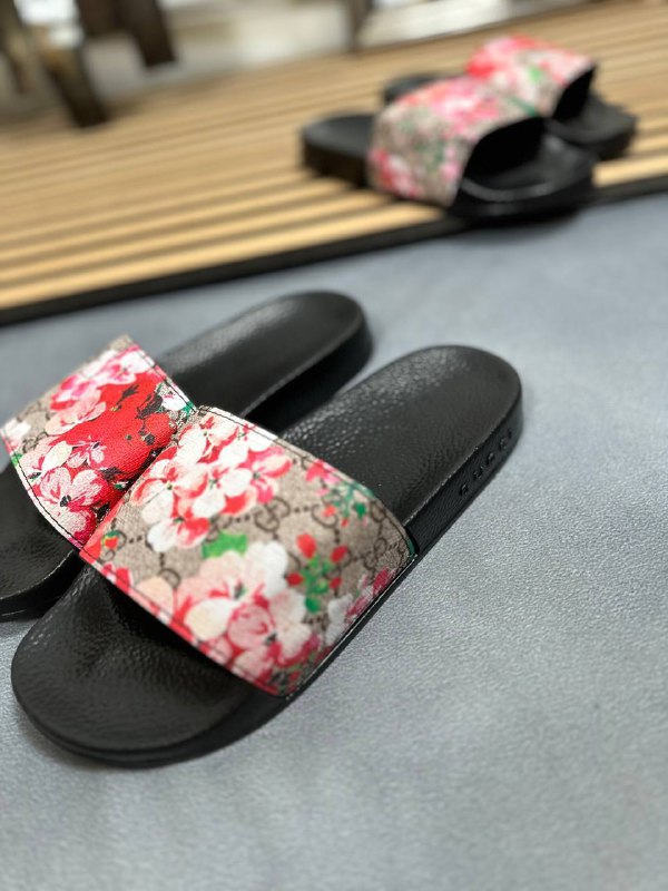 Gucci GG Men's Supreme Monogram Blooms Floral Slide Sandals AAA Quality Reps UK