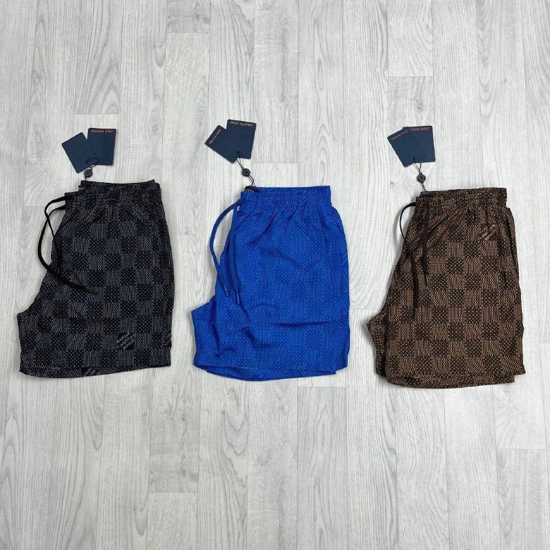 Louis Vuitton Men's Damier Pattern Premium Summer Swim Shorts AAA Quality Reps UK