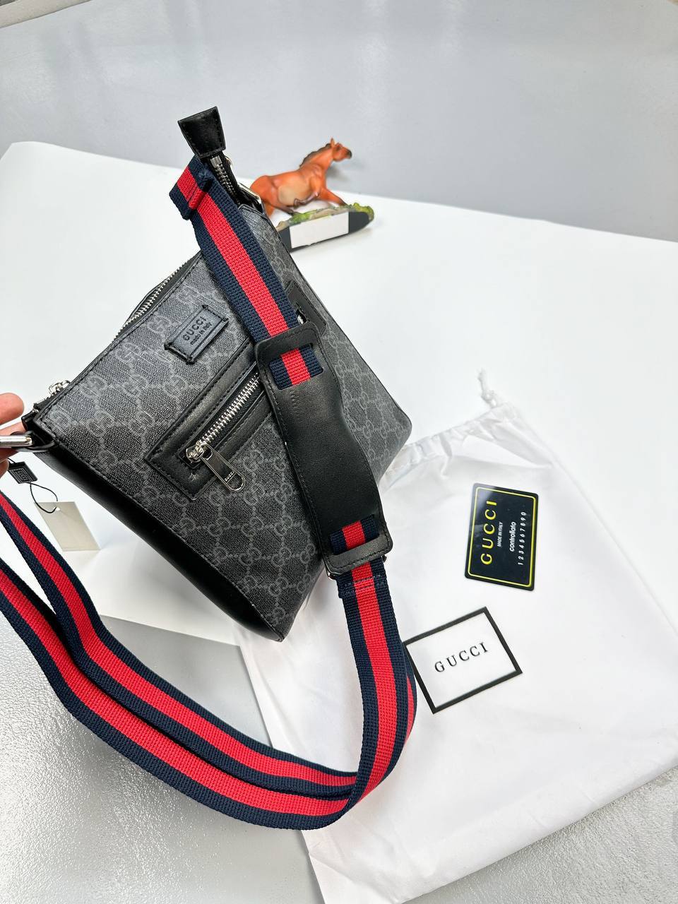 Gucci GG Black Supreme Small Messenger Bag UK Reps AAA Quality