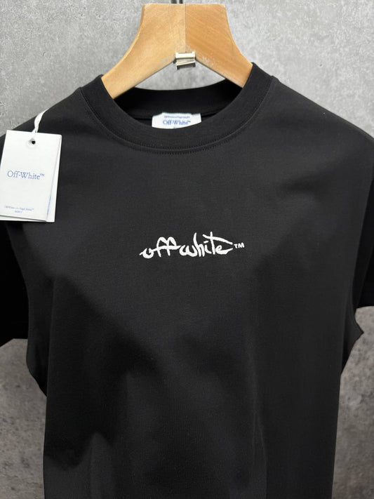 The Off-White Script Logo Cotton T-Shirt UK Reps AAA Quality