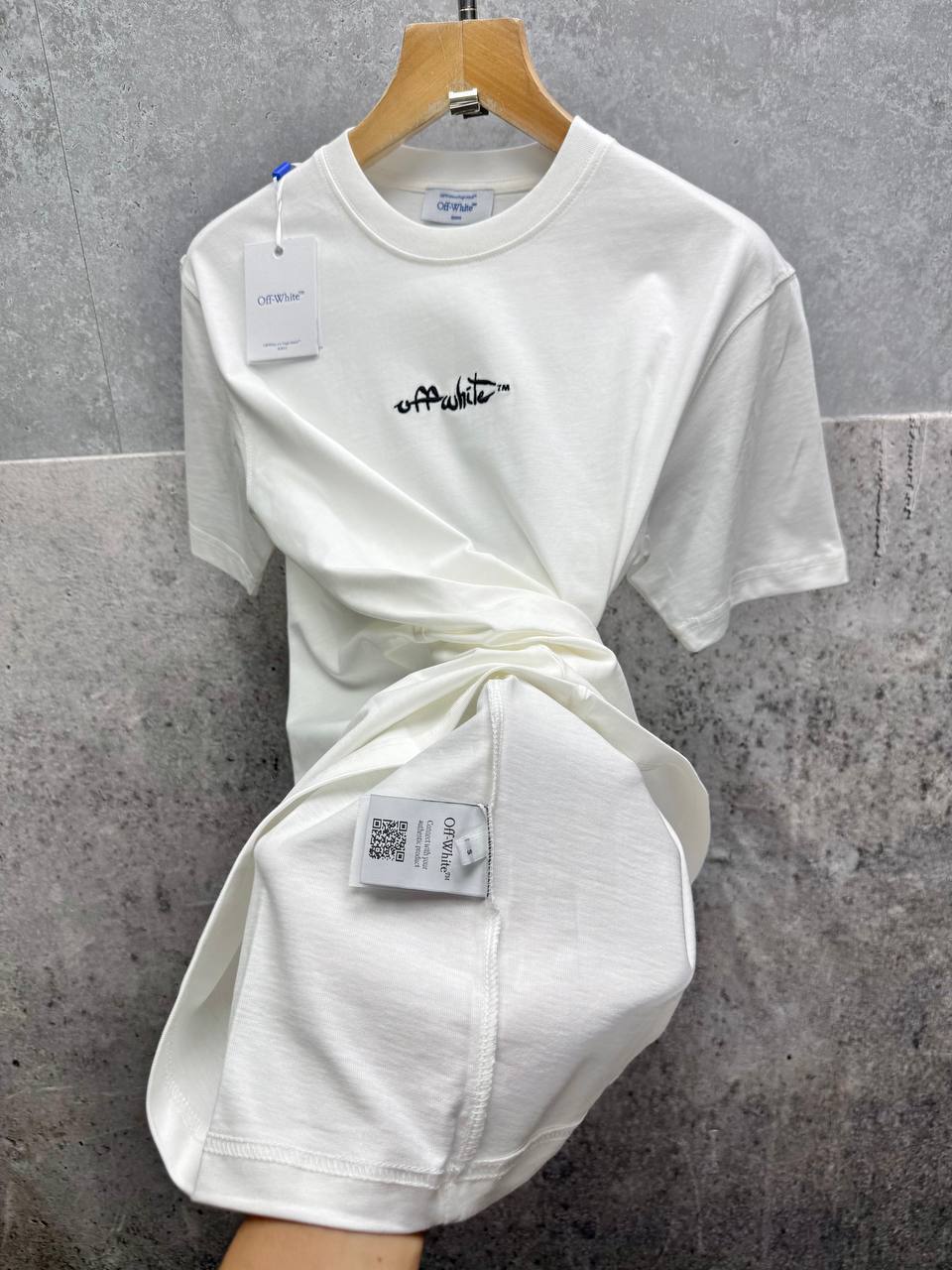 The Off-White Script Logo Cotton T-Shirt UK Reps AAA Quality