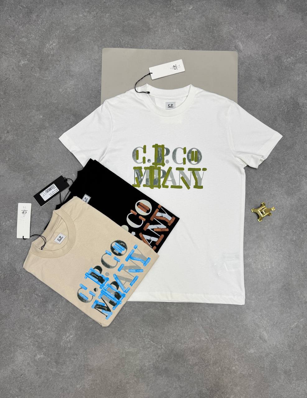 C.P. Company 30/1 Jersey Blurred Logo T-Shirts UK Reps AAA Quality