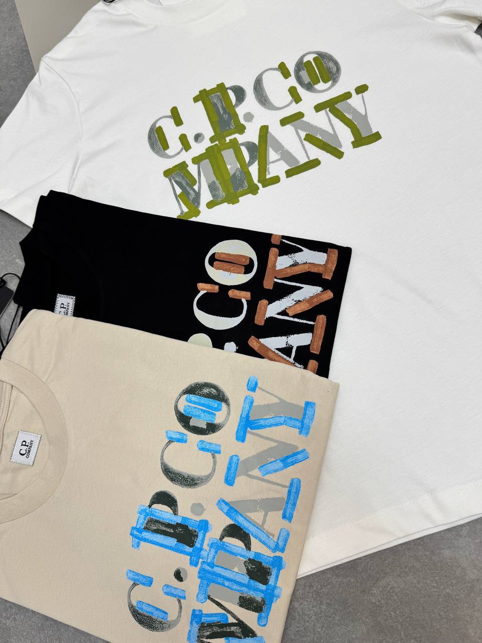 C.P. Company 30/1 Jersey Blurred Logo T-Shirts UK Reps AAA Quality