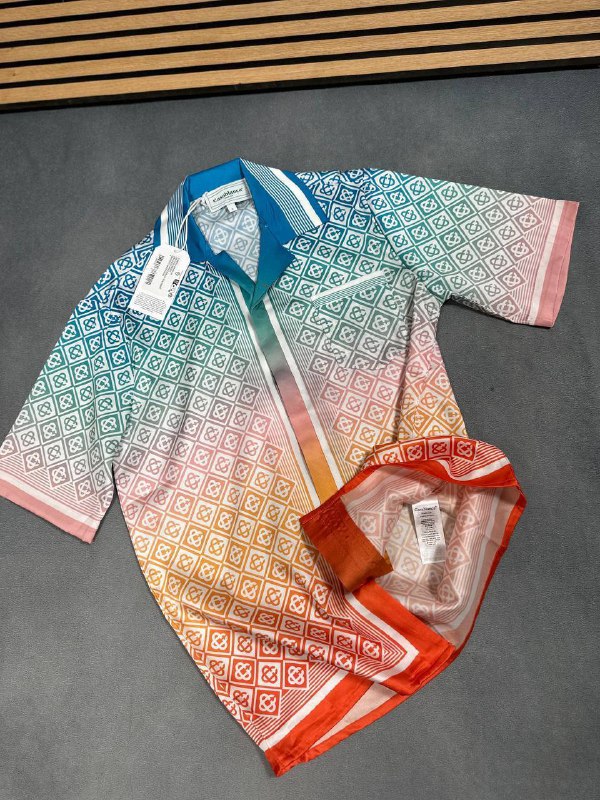 Casablanca Men's 'Gradient Diamond Monogram' Silk Shirt AAA Quality Reps UK