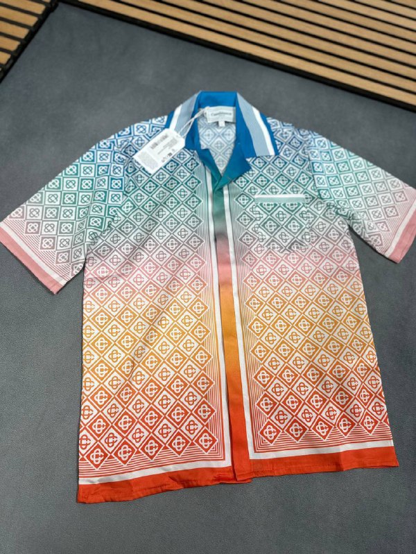 Casablanca Men's 'Gradient Diamond Monogram' Silk Shirt AAA Quality Reps UK