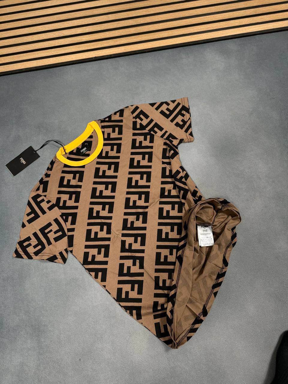 Fendi FF Monogram Diagonal Cotton T-Shirt UK Reps AAA Quality