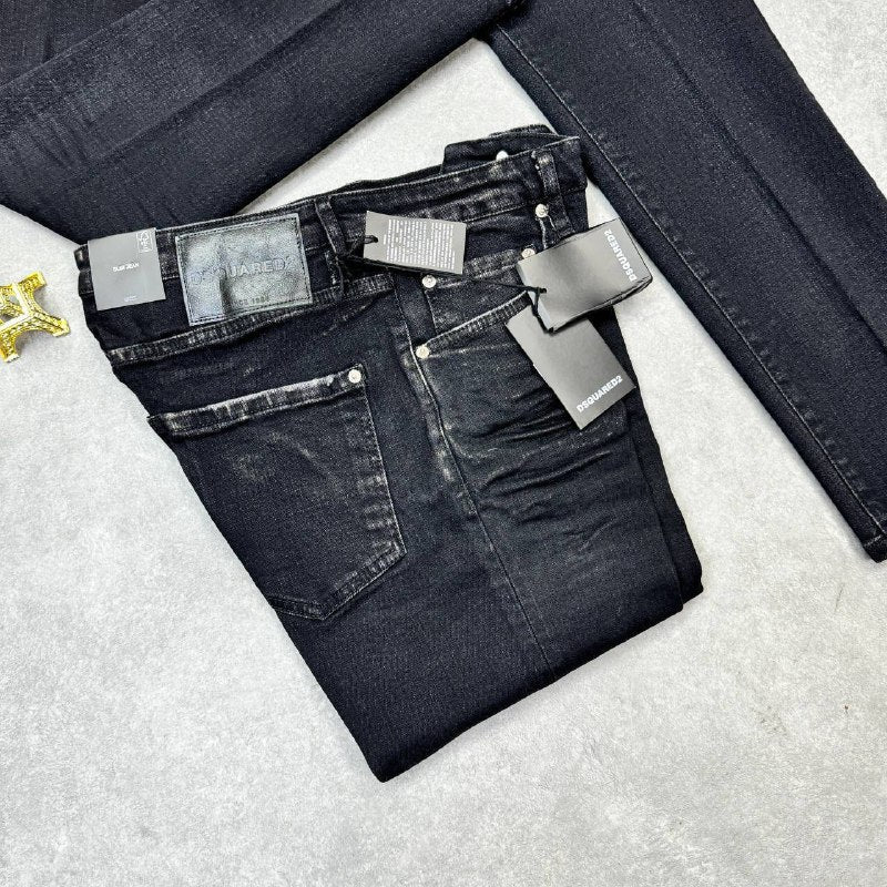 Dsquared2 Men's Distressed Dark Indigo Slim-Fit Jeans AAA Quality Reps UK