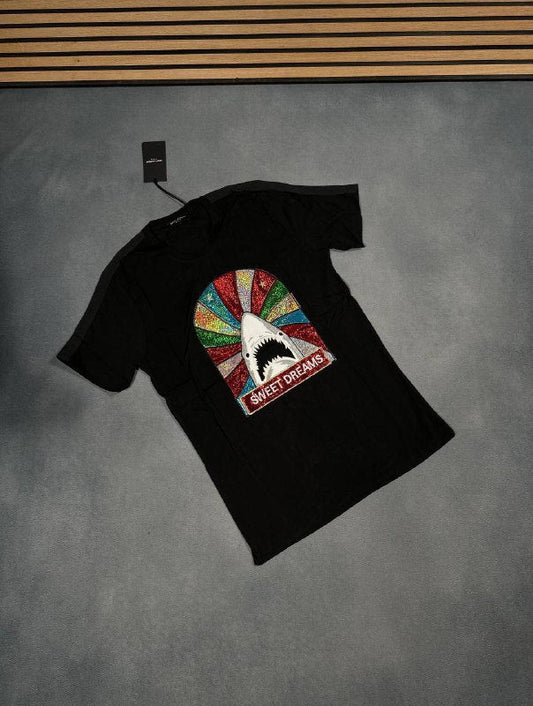 Saint Laurent Paris "Sweet Dreams" Shark Graphic Cotton T-Shirt UK Reps AAA Quality