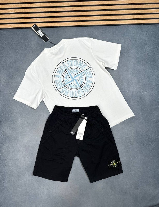 Stone Island Graphic Tee & Technical Swim Shorts Set AAA Quality Reps UK