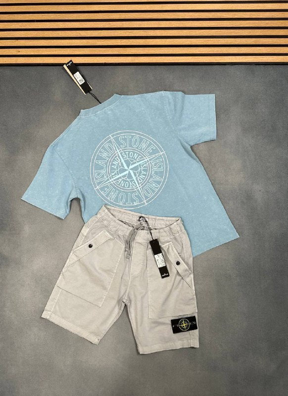 Stone Island Graphic Tee & Technical Swim Shorts Set AAA Quality Reps UK