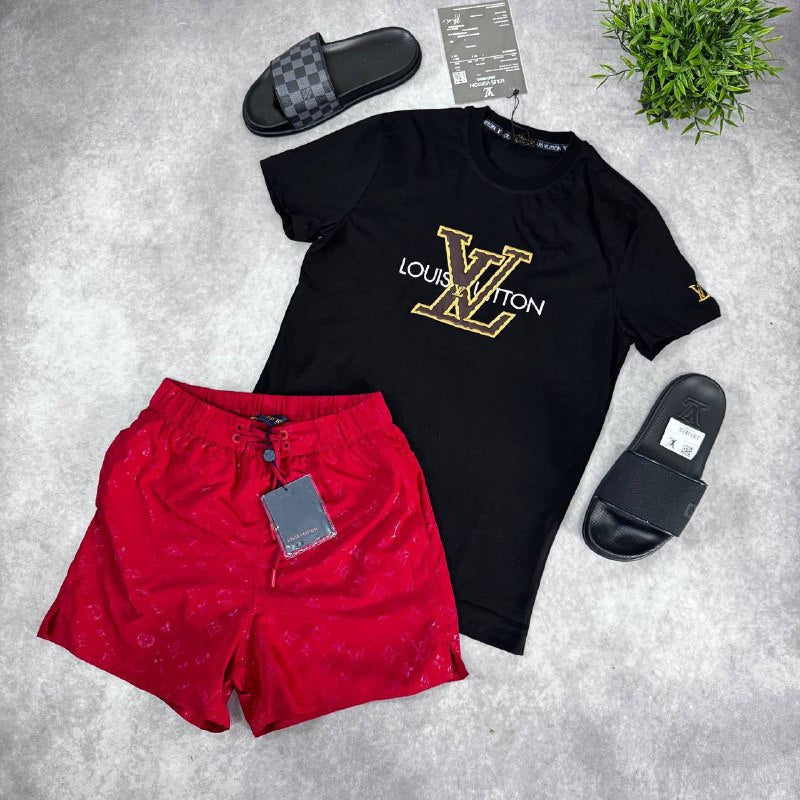 Louis Vuitton Men's Luxury Resort Wear Collection Monogram T-Shirts & Swim Shorts AAA Quality Reps UK