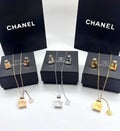 Chanel No. 5 Miniature Perfume Bottle Pendant Necklace and Earring Gift Set AAA Quality Reps UK