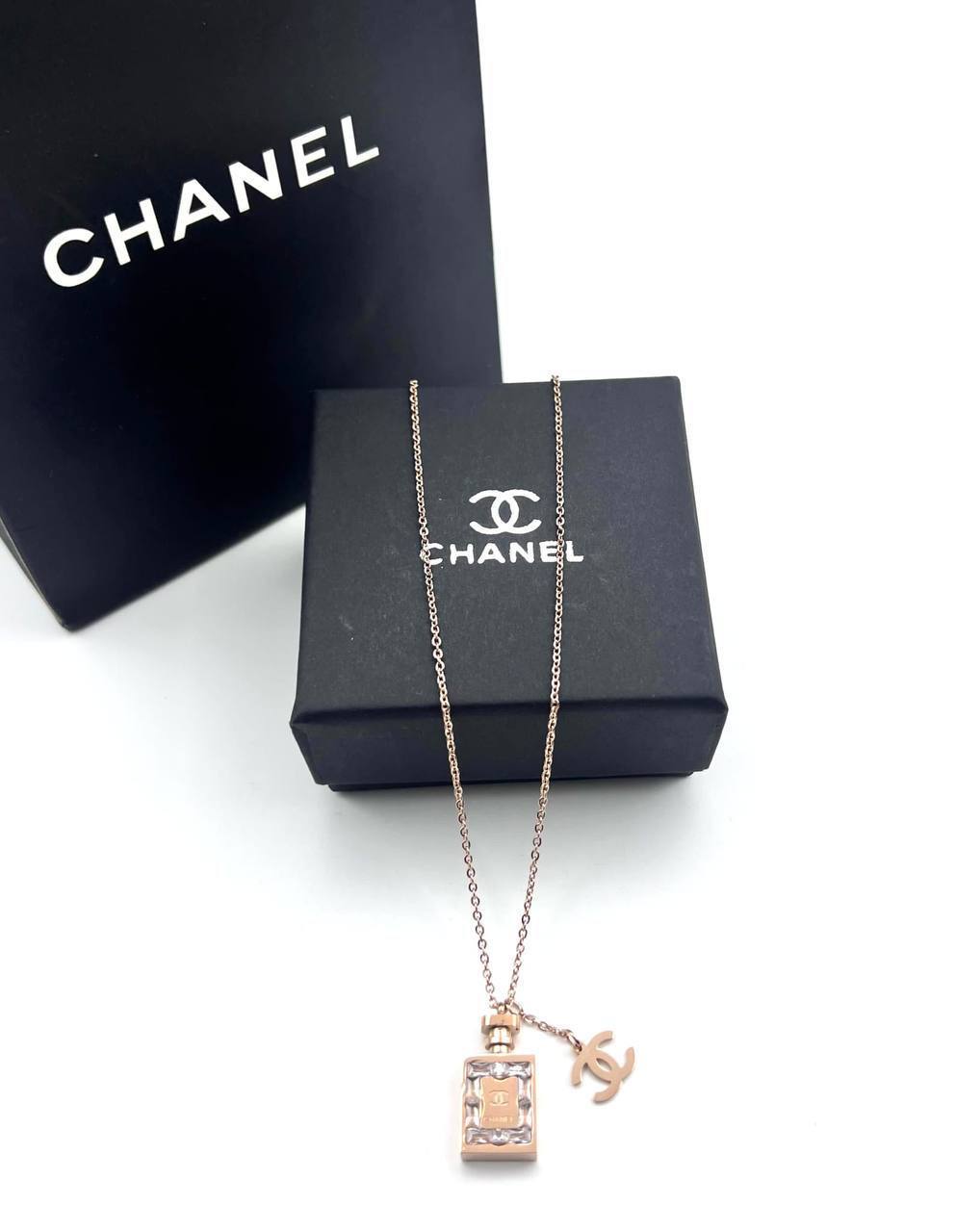 Chanel No. 5 Miniature Perfume Bottle Pendant Necklace and Earring Gift Set AAA Quality Reps UK