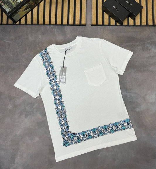 Dior and Shawn Stussy Asymmetrical Floral Print Oversized T-Shirt UK Reps AAA Quality
