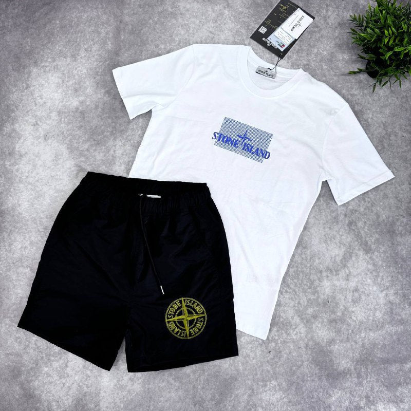 Stone Island Men's Luxury Compass Logo T-Shirts & Technical Shorts AAA Quality Reps UK