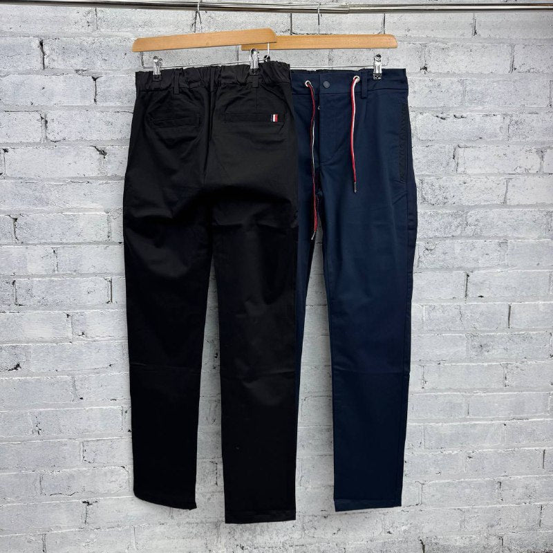 Moncler Men's Tricolor Drawstring Cotton-Stretch Trousers Twin Set AAA Quality Reps UK