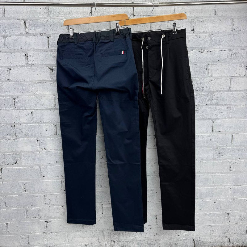Moncler Men's Tricolor Drawstring Cotton-Stretch Trousers Twin Set AAA Quality Reps UK