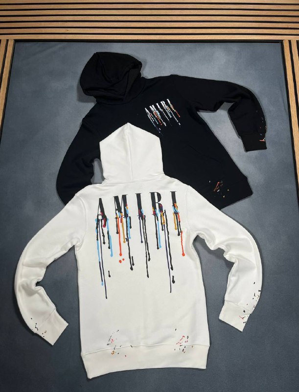 The Amiri Paint Drip Core Logo Hoodie UK Reps AAA Quality