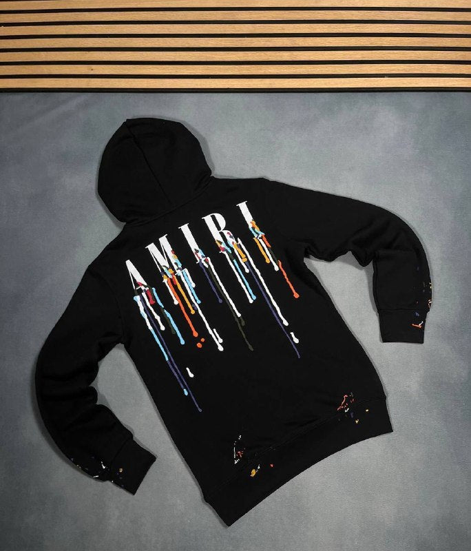 The Amiri Paint Drip Core Logo Hoodie UK Reps AAA Quality