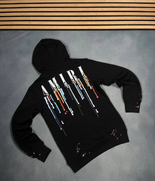 The Amiri Paint Drip Core Logo Hoodie UK Reps AAA Quality