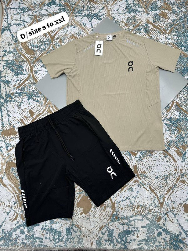 On Performance-T & Essential Shorts Activewear Training Set UK Reps AAA Quality